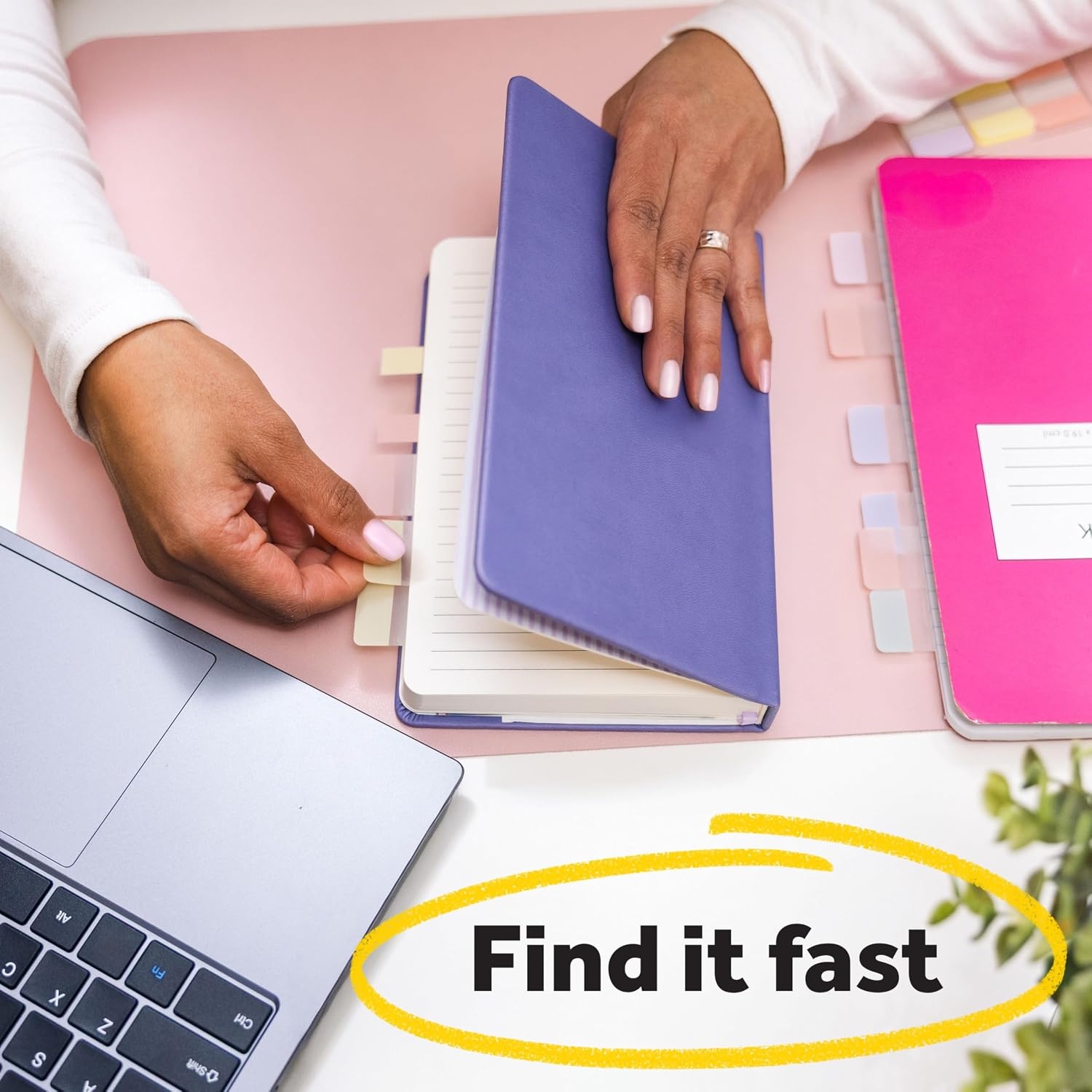 image:imagePostit Sticky Tabs 1 in x 15 in 3 Pads of Book Tabs in Assorted Cool Pastel Colors for Bookmarking Annotating Reading and Reminders Blue Purple and Green Colors 36 Total CountCool Pastels