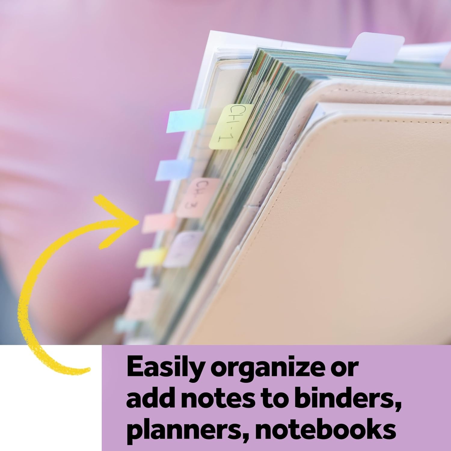 image:imagePostit Sticky Tabs 1 in x 15 in 3 Pads of Book Tabs in Assorted Cool Pastel Colors for Bookmarking Annotating Reading and Reminders Blue Purple and Green Colors 36 Total CountCool Pastels