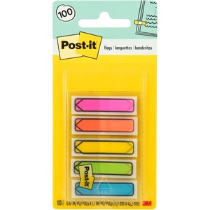 image:imagePostit Arrow Flags 047 in x 17 in One Dispenser with 100 Count Assorted Bright Colors Sticky Tabs Per Dispenser Removable Page Markers for Planners Journals and Calendars 100 Flags Total047 x 28  100 Count Pack of 1