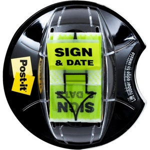 image:imagePostit Message Flags Sign and Date 1 in x 17 in One Dispenser with 200 Count Green Sticky Tabs Per Dispenser 200 Flags TotalBright Green
