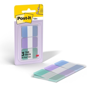 image:imagePostit Sticky Tabs 1 in x 15 in 3 Pads of Book Tabs in Assorted Cool Pastel Colors for Bookmarking Annotating Reading and Reminders Blue Purple and Green Colors 36 Total CountCool Pastels