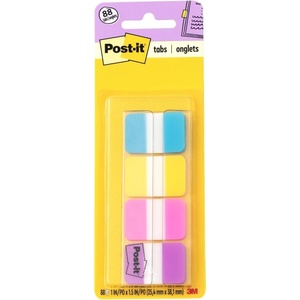 image:imagePostit Sticky Tabs 1 in x 15 in 4 Pads of Book Tabs in Assorted Bright Colors for Bookmarking Annotating Reading and Reminders Blue Yellow Pink and Purple 88 Total Count