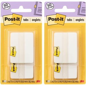 image:imagePostit Sticky Tabs 2 in x 15 in 2 Pads of Book Tabs for Bookmarking Annotating Reading and Reminders White 50 Total Count04 x 28 Pack of 2