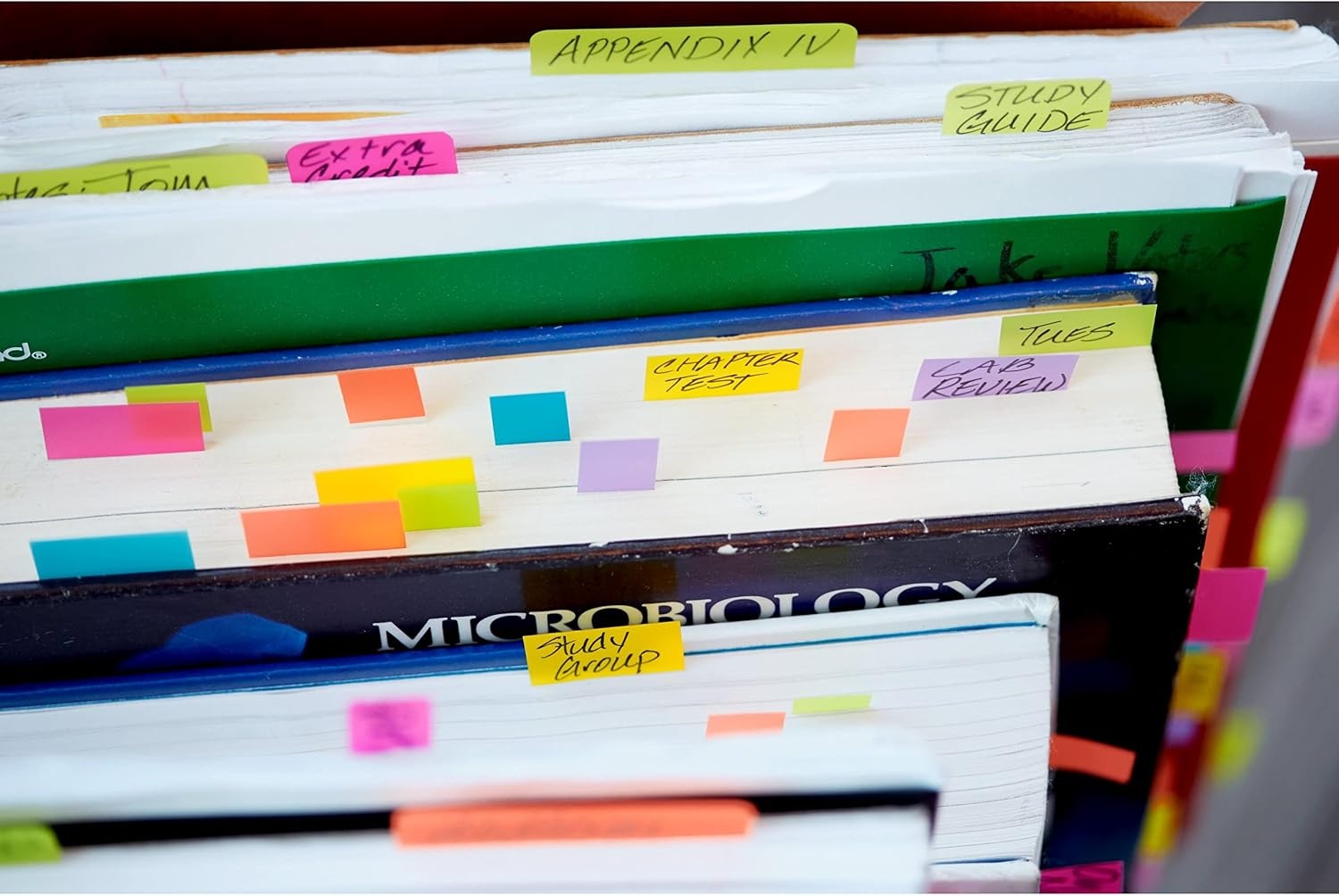 image:imagePostit Page Markers Assorted Colors 12 in x 2 in 50 SheetsPad 5 PadsPack 6705AF05 x 2 in