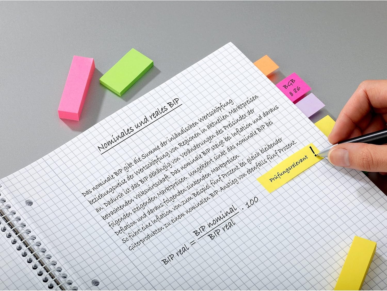 image:imagePostit Page Markers Assorted Colors 12 in x 2 in 50 SheetsPad 5 PadsPack 6705AF05 x 2 in