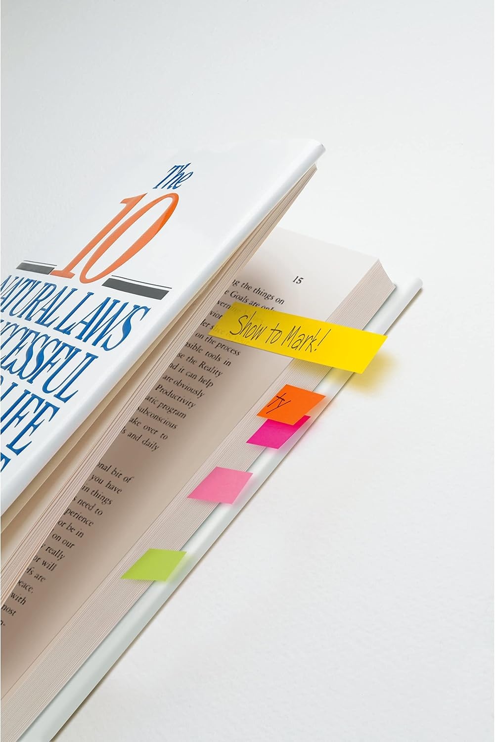 image:imagePostit Page Markers Assorted Colors 12 in x 2 in 50 SheetsPad 5 PadsPack 6705AF05 x 2 in