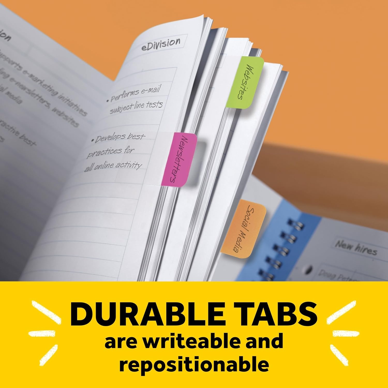 image:imagePostit Sticky Tabs 625 in x 15 in 4 Pads of Book Tabs in Assorted Bright Colors for Bookmarking Annotating Reading and Reminders Pink Purple Yellow and Blue Colors 40 Total Count04 x 28