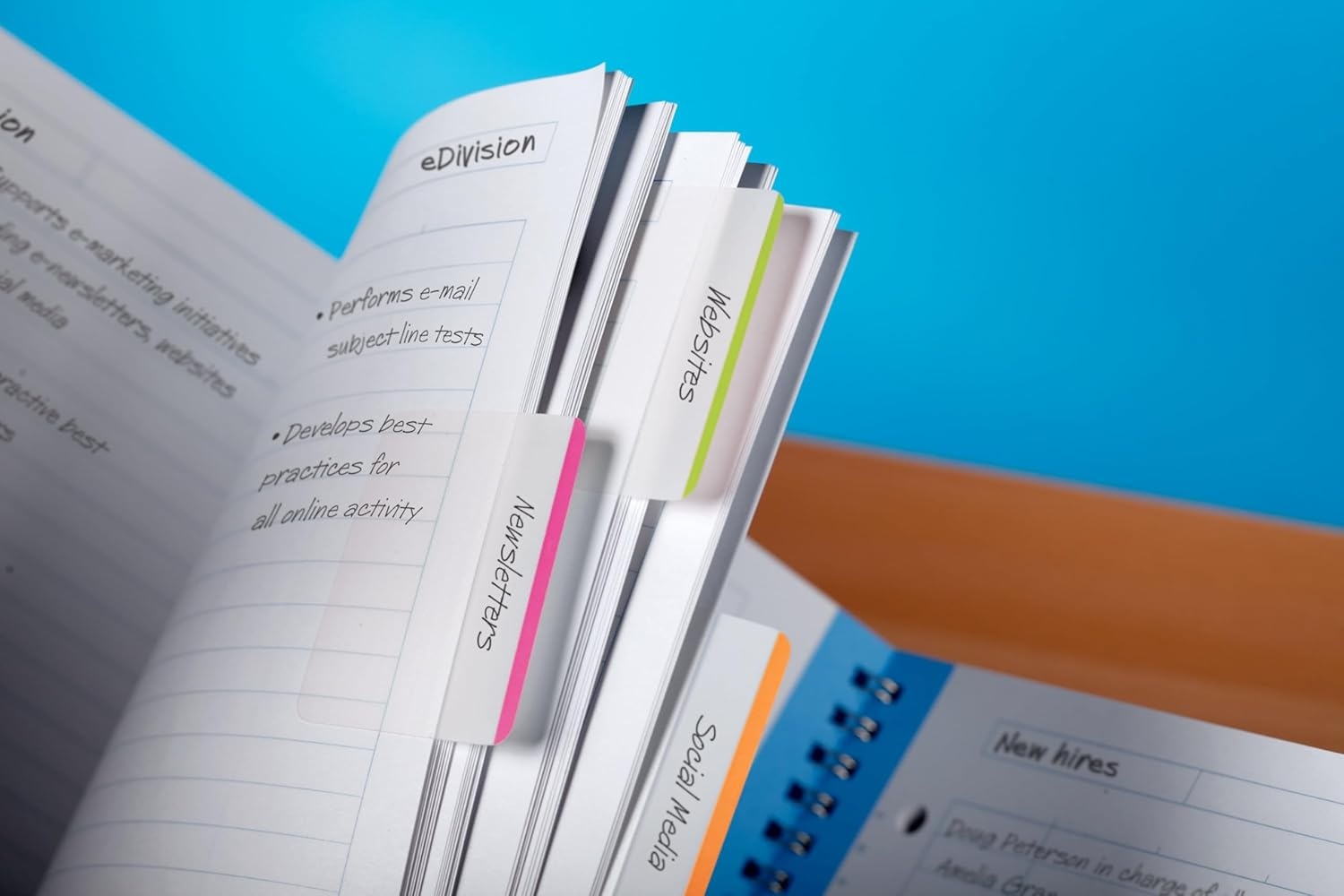 image:imagePostit Sticky Tabs 625 in x 15 in 4 Pads of Book Tabs in Assorted Bright Colors for Bookmarking Annotating Reading and Reminders Pink Purple Yellow and Blue Colors 40 Total Count04 x 28