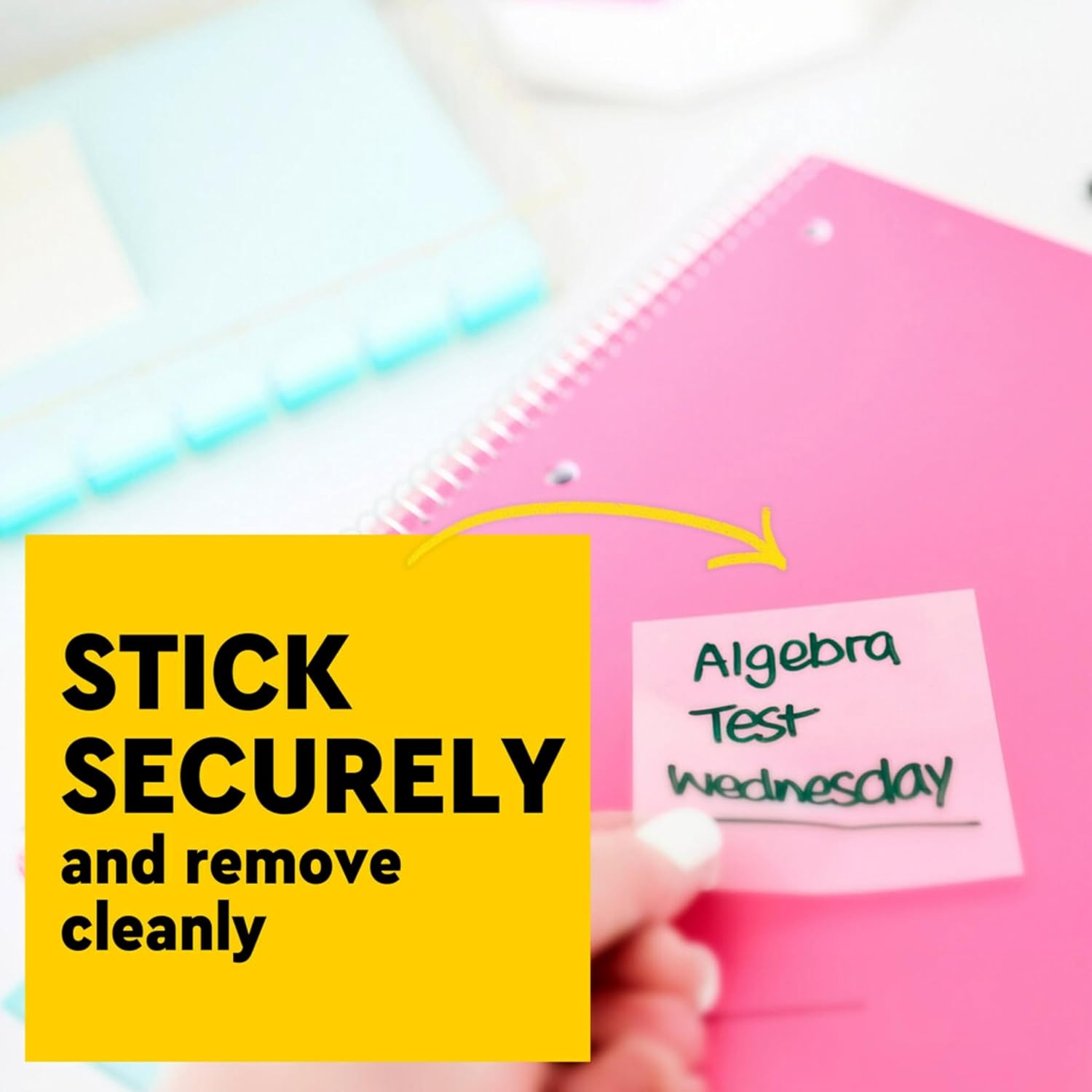 image:imagePostit Transparent Notes 28 in x 28 in Clear Sticky Notes Back to School Supplies Office Products Great for Studying 12 PadsColored Transparent