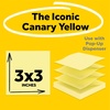 image:imagePostit Dispenser Popup Notes 3 in x 3 in Canary Yellow 12 PadsPack