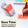 image:imagePostit Dispenser Sticky Note Holder White Cat Design Includes 45 PopUp Sheets of 3 in x 3 in Pink Sticky Notes Holder for Desk Classroom or Office SuppliesCat Dispenser