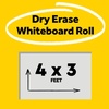 image:imagePostit Dry Erase Whiteboard Film Surface for Walls Doors Tables Chalkboards Whiteboards and More Removable StainProof Easy Installation 4 x 3 ft Roll DEF4x34W x 106H