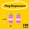 image:imagePostit Flags 50Dispenser 2 DispensersPack 1 in Wide Green 680GN2Bright Pink