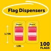 image:imagePostit Flags 50Dispenser 2 DispensersPack 1 in Wide Green 680GN2Red