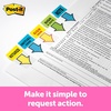 image:imagePostit Message Flags Initial Here 1 in x 17 in Two Dispensers with 50 Count Blue Sticky Tabs Per Dispenser 100 Flags Total24 Pack