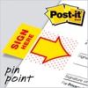 image:imagePostit Message Flags Sign Here 1 in x 17 in Two Dispensers with 50 Count Yellow Sticky Tabs Per Dispenser 100 Flags Total