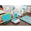 image:imagePostit Note Dispenser Sticky Note Holder White Base with Steel Top Includes 1 pad of 45 Sheets of 3 in x 3 in Aqua Splash PopUp Notes Classroom or Office Supplies12 x 43