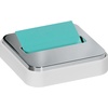 image:imagePostit Note Dispenser Sticky Note Holder White Base with Steel Top Includes 1 pad of 45 Sheets of 3 in x 3 in Aqua Splash PopUp Notes Classroom or Office Supplies12 x 43