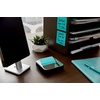 image:imagePostit Note Dispenser with Postit Popup Notes Black Base with Steel Top 1 Aqua Splash 3 in x 3 in Super Sticky Note Pad Classroom or Office Supplies12 x 43 Pack of 6