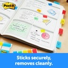 image:imagePostit Sticky Tabs 625 in x 15 in 4 Pads of Book Tabs in Assorted Bright Colors for Bookmarking Annotating Reading and Reminders Pink Purple Yellow and Blue Colors 40 Total Count04 x 28 Pack of 4