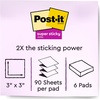 image:imagePostit Super Sticky Popup Notes 3x3 in 6 Pads 2X The Sticking Power Poptimistic Bright Colors Recyclable R3306SST