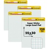 image:imagePostit Super Sticky Easel Pad 25 x 30 Inches 30 Sheets Per Pad 16 Pads Large White Grid Premium Self Stick Flip Chart Paper Super Sticking Power4 pads