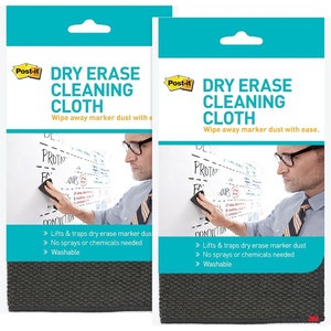 image:imagePostit Dry Erase Cleaning Cloth MMMDEFCLOTH 10 58 x 10 58 Grey white1 Count Pack of 2
