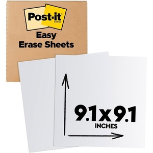image:imagePostit Easy Erase Whiteboard Sheets 2 Pack 91 x 91 in Instant Whiteboard Use Dry Erase and Permanent Markers EESH2PKSIOC