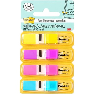 image:imagePostit Flags 047 in x 17 in 4 dispensers with 35 FlagsDispenser 140 Flags Total in Yellow Dark Pink and Teal Removable Page Markers for Planners journals and calendars