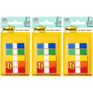 image:imagePostit Flags 047 in x 17 in One Dispenser with 100 Count Assorted Pastel Colors Sticky Tabs Per Dispenser Removable Page Markers for Planners Journals and Calendars 100 Flags TotalAssorted  3 Pack