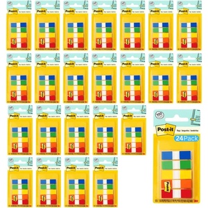 image:imagePostit Flags 047 in x 17 in One Dispenser with 100 Count Assorted Pastel Colors Sticky Tabs Per Dispenser Removable Page Markers for Planners Journals and Calendars 100 Flags TotalAssorted  24 Pack