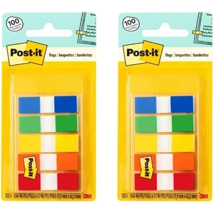image:imagePostit Flags 047 in x 17 in One Dispenser with 100 Count Assorted Pastel Colors Sticky Tabs Per Dispenser Removable Page Markers for Planners Journals and Calendars 100 Flags TotalAssorted  2 Pack