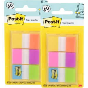 image:imagePostit Flags 094 in x 17 in One Dispenser with 20Count Sticky Tabs in Alternating Colors 60 Flags Total Removable Page Markers for Books Planners Calendars and Other Paper TypesPack of 2