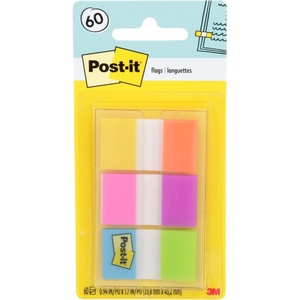 image:imagePostit Flags 094 in x 17 in One Dispenser with 20Count Sticky Tabs in Alternating Colors 60 Flags Total Removable Page Markers for Books Planners Calendars and Other Paper TypesPack of 1