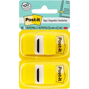 image:imagePostit Flags 1 in x 17 in Twelve Dispensers with 50Count Yellow Sticky Tabs Per Dispenser 600 Flags TotalRemovable Page Markers for Textbooks Notebooks Planners and Study Materials100 Flags