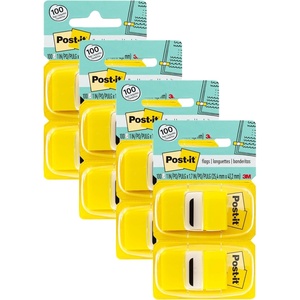 image:imagePostit Flags 1 in x 17 in Twelve Dispensers with 50Count Yellow Sticky Tabs Per Dispenser 600 Flags TotalRemovable Page Markers for Textbooks Notebooks Planners and Study Materials51 x 31 Pack of 4
