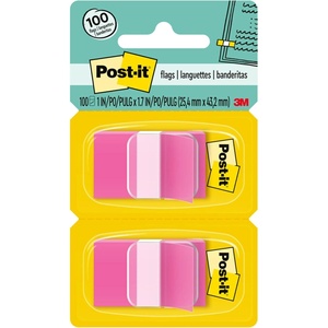 image:imagePostit Flags 50Dispenser 2 DispensersPack 1 in Wide Green 680GN2Bright Pink