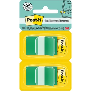 image:imagePostit Flags 50Dispenser 2 DispensersPack 1 in Wide Green 680GN2Green