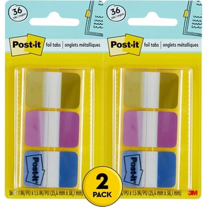 image:imagePostit Foil Tabs Iridescent Colors 36 TabsPack 1 in x 15 in 686FLOPBT04 x 28 Pack of 2