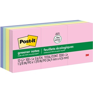 image:imagePostit Greener Notes 138inch178inch 12 Pads Americas 1 Favorite Sticky Notes Sweet Sprinkles Pastel Colors Pink Blue Mint Yellow Clean Removal 100 Recycled Material 653RPA