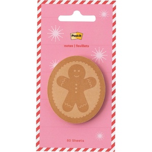image:imagePostit Jingle Sticky Notes Gingerbread Man Design 2 in x 24 in 1 GingerbreadShaped Christmas Themed Cute Sticky Note Pad with 50 SheetsGingerbread Man