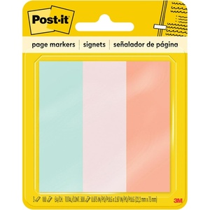 image:imagePostit Page Markers 0875 in x 2875 in Ideal for Temporary Marking and Noting in Books Assorted Colors 3 Pads 100 Sheets Per Pad 300 Page Markers TotalMulticolor