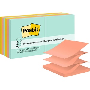 image:imagePostit Popup Notes 12 Sticky Note Pads 3 x 3 in School Supplies Office Products Accordion Sticky Notes Work with PopUp Note Dispenser Beachside Caf Collection3 x 3 Pack of 6
