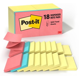 image:imagePostit Popup Notes 18 Sticky Note Pads 3 x 3 in School Supplies Office Products Accordion Sticky Notes Work with PopUp Note Dispenser Assorted Colors3 x 3