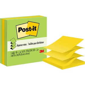 image:imagePostit Popup Notes 3 Sticky Note Pads 3 x 3 in School Supplies Office Products Accordion Sticky Notes Work with PopUp Note Dispenser Green and Yellow Colors
