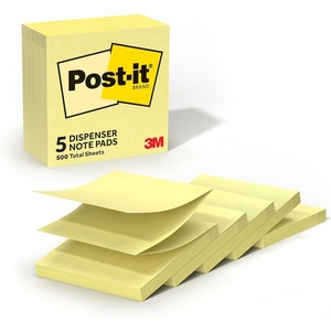 image:imagePostit Popup Notes 5 Sticky Note Pads 3 x 3 in School Supplies Office Products Accordion Sticky Notes Work with PopUp Note Dispenser Canary Yellow