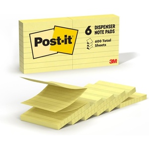 image:imagePostit Popup Notes 6 Lined Sticky Note Pads 3 x 3 in School Supplies Office Products Accordion Sticky Notes Work with PopUp Note Dispenser Canary Yellow