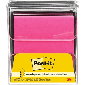 image:imagePostit Popup Notes Dispenser 3x3 in Black Base Clear Top Pack Includes Dispenser and a 45Sheet Pad of Popup Notes WD330BK6