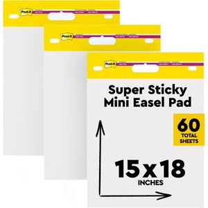 image:imagePostit SelfStick Mini Easel Pad 15 in x 18 in 20 SheetsPad 3 Pads Great for Virtual Teachers and Students 5773PK