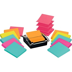 image:imagePostit Sheet Super Sticky Note and Dispenser Value Pack 3 in x 3 in 12 Pads Assorted Colors DS330SSVA12 Pads per Pack